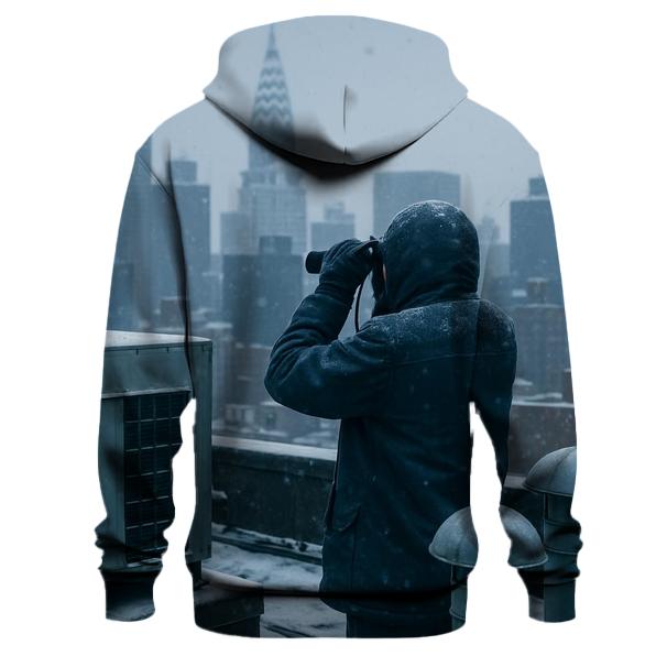 Queens Rooftop Snowfall Survey zip-up hoodies