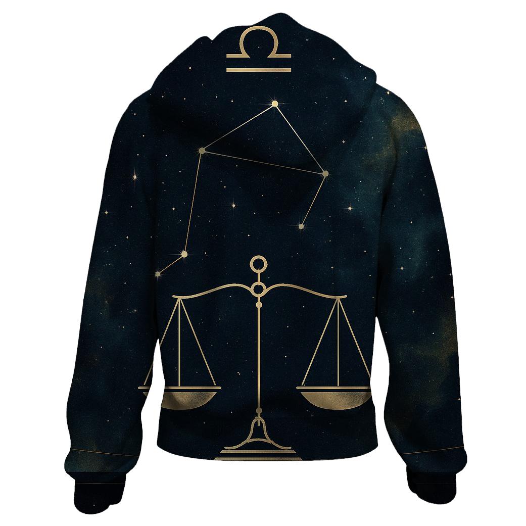 Luminous Libra Scales Constellation designer hoodies