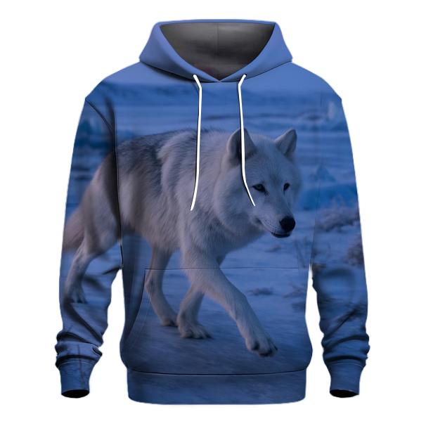 Lone Wolf Crossing Arctic Tundra lightweight hoodies
