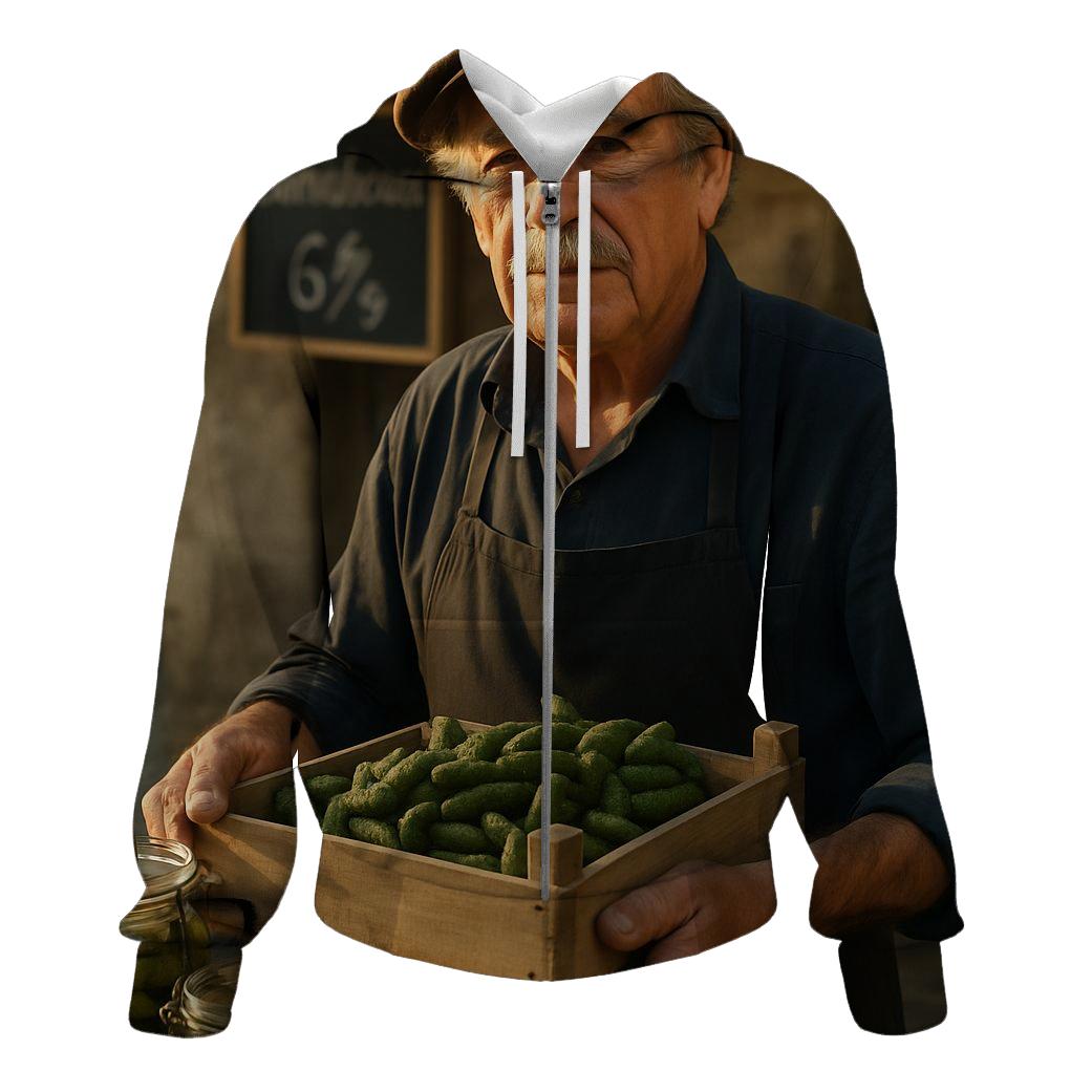 Morning Cornichon Market Seller printed hoodies
