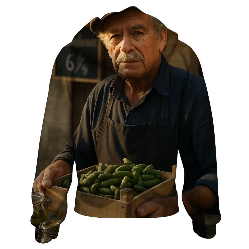 Morning Cornichon Market Seller printed hoodies