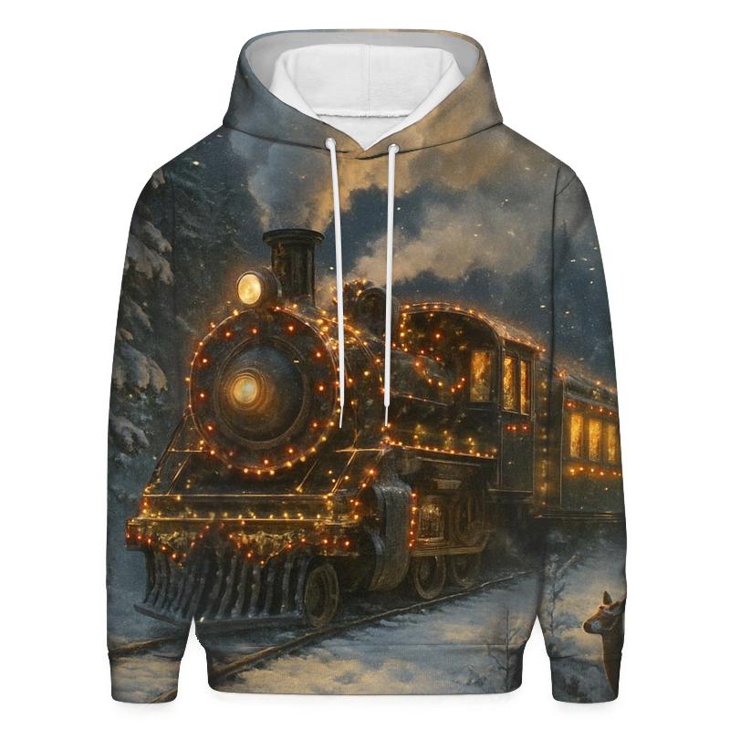 Whimsical Winter Train zip-up hoodies