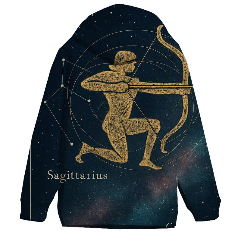 Sagittarius Celestial Archer Map lightweight hoodies