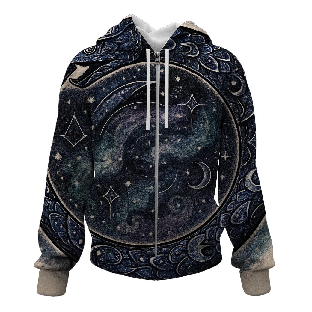 Cosmic Serpent Cycle pullover hoodies