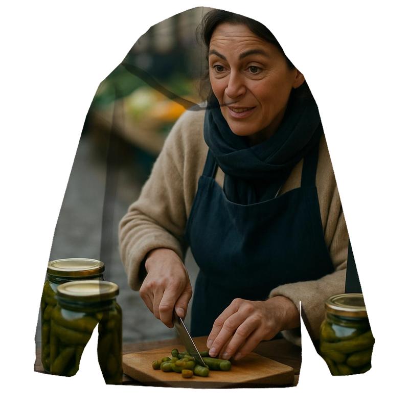 Market Vendor With Cornichon Tasting Board custom hoodies