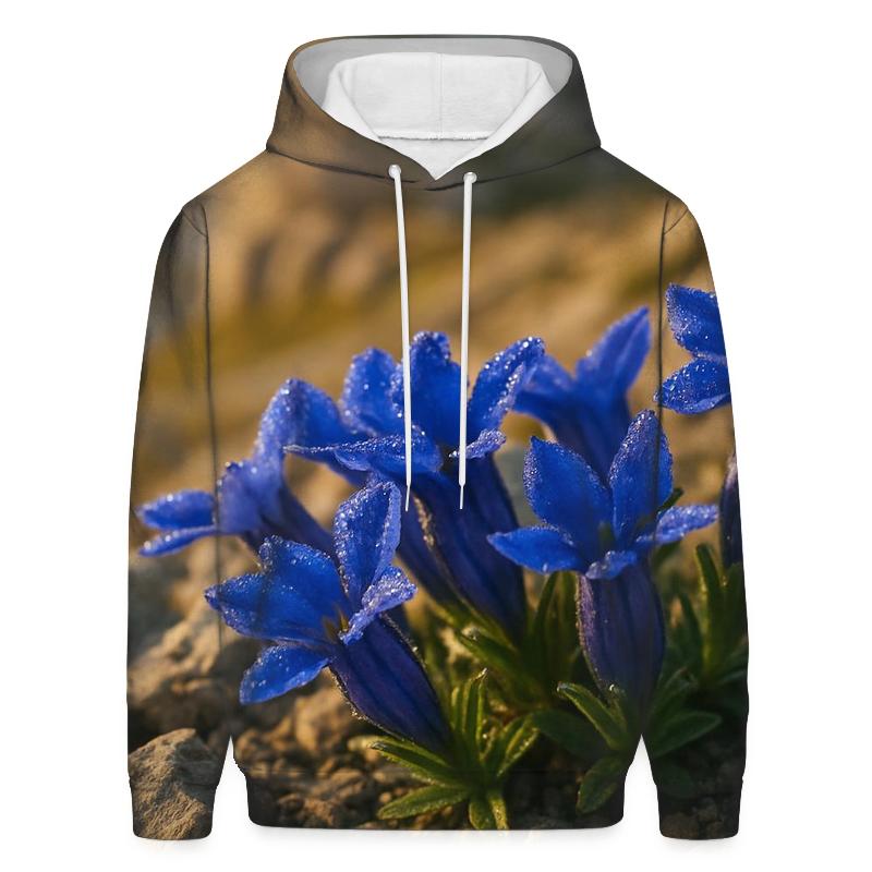 Dewy Alpine Gentian Study custom hoodies