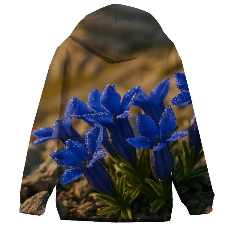 Dewy Alpine Gentian Study custom hoodies