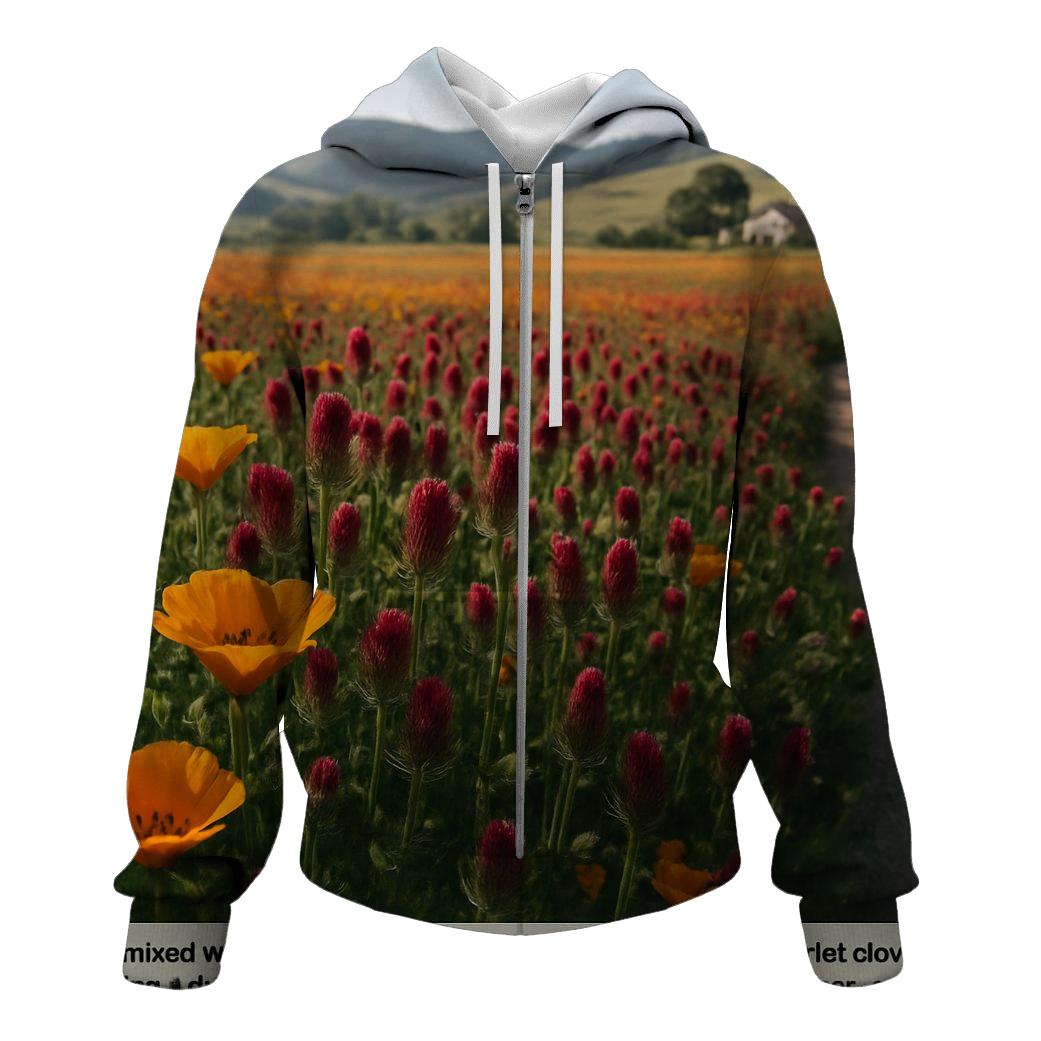 Sunlit Wildflower Meadow Sweep pullover hoodies