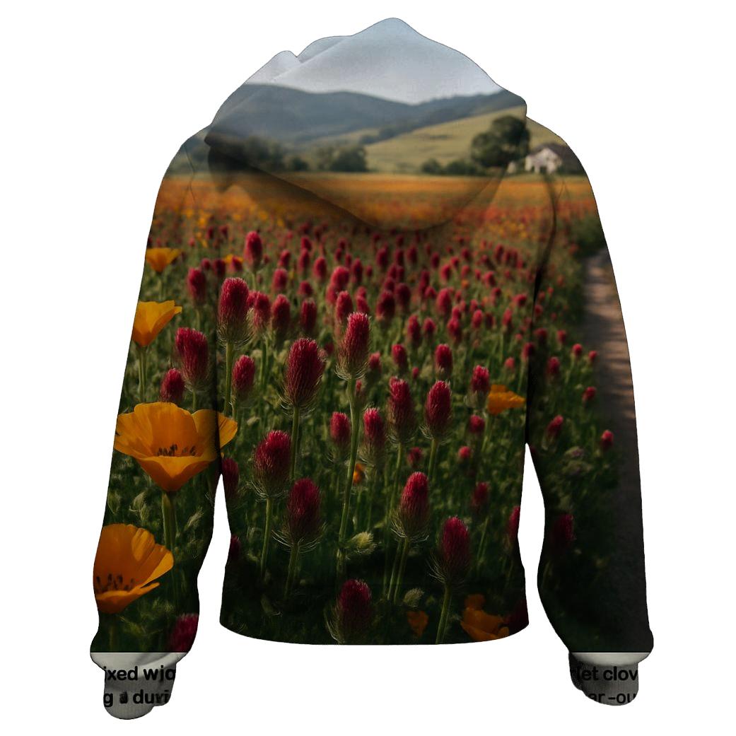 Sunlit Wildflower Meadow Sweep pullover hoodies