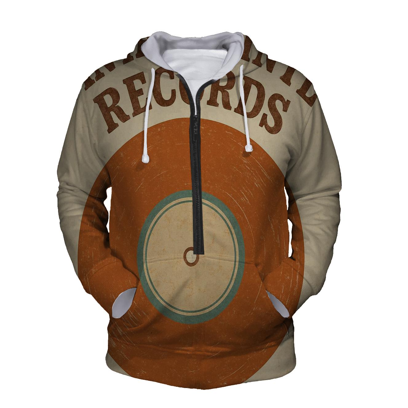 Burnt Orange Vintage Vinyl Record Shop premium hoodies