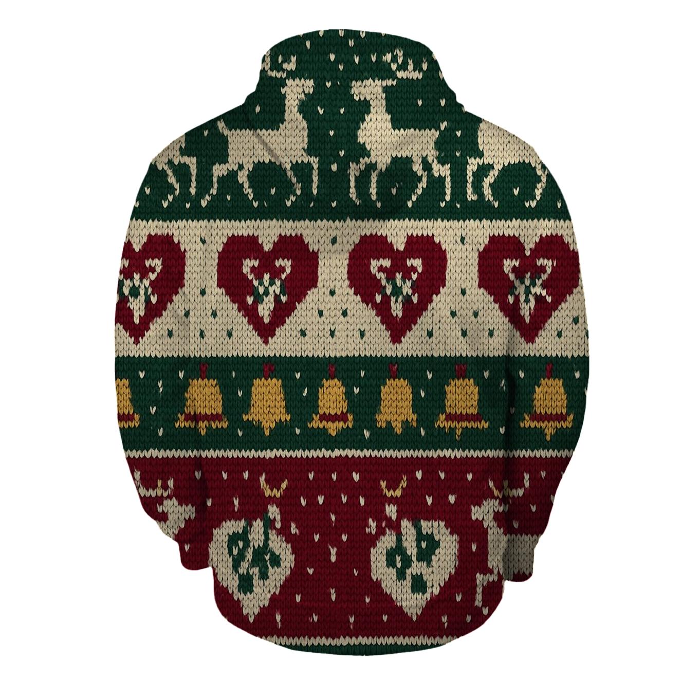 Mistletoe Pixel Reindeer Row Design lightweight hoodies