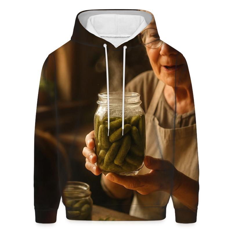 Grandmother Teaching Pickling With Cornichon Jar hoodies fashion