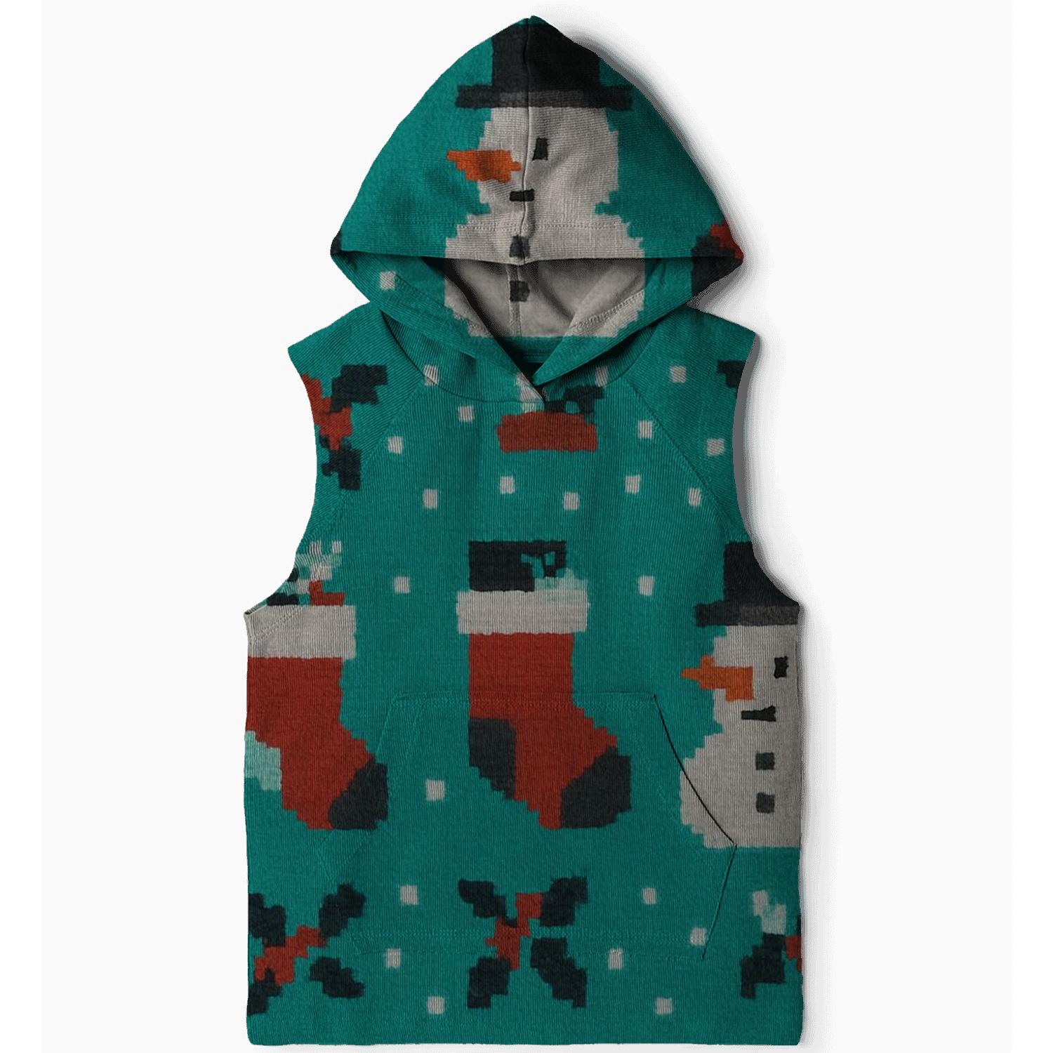 Snowman Stocking Patch Design hoodies fashion