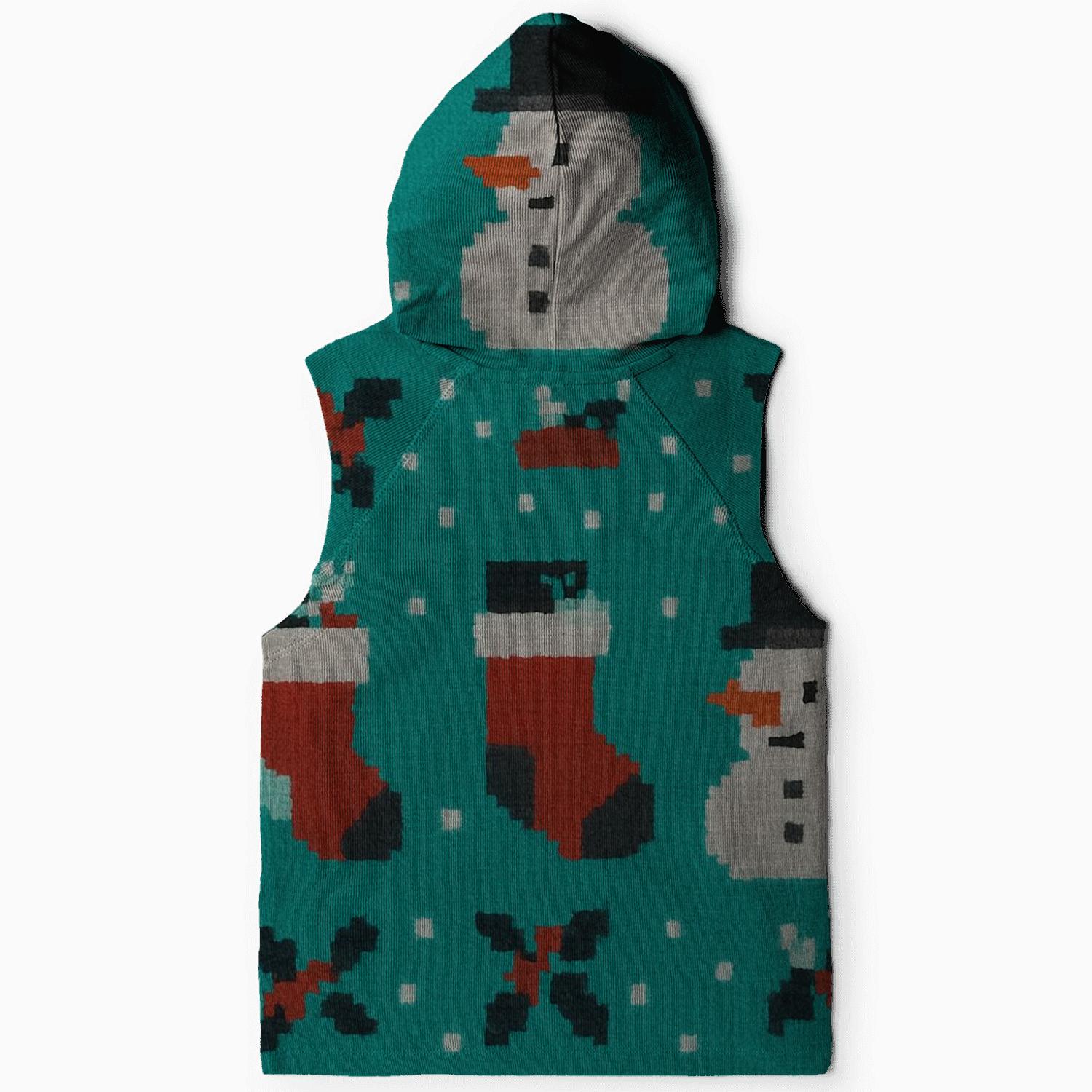 Snowman Stocking Patch Design hoodies fashion