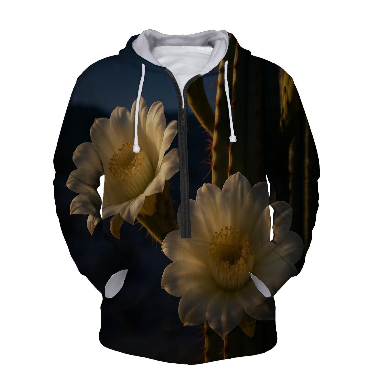 Desert Night Bloom Cacti printed hoodies