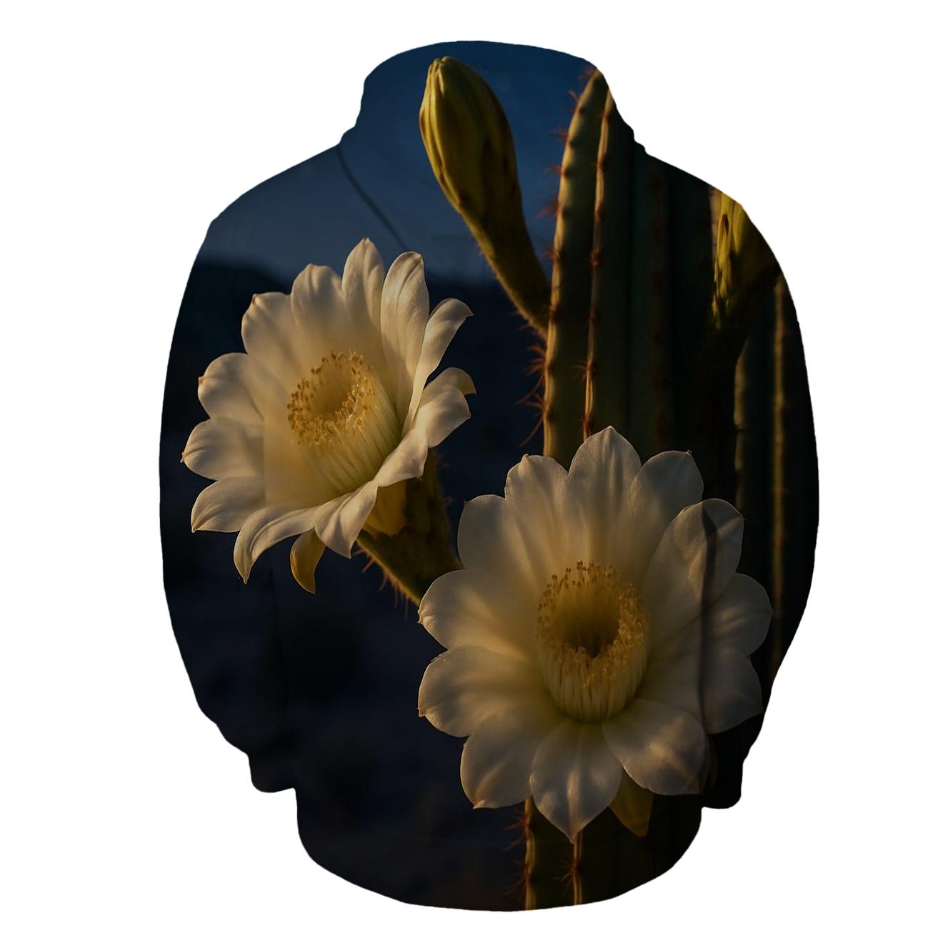 Desert Night Bloom Cacti printed hoodies
