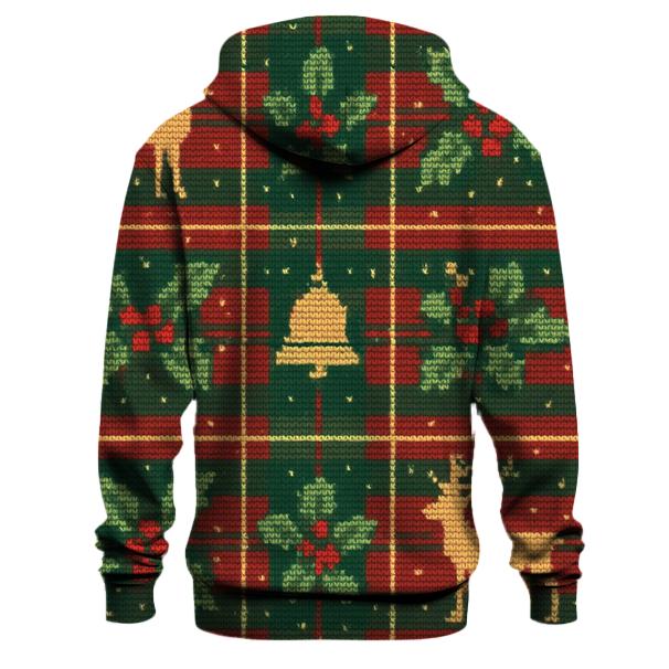 Tinsel Tartan Reindeer Mosaic Design pullover hoodies