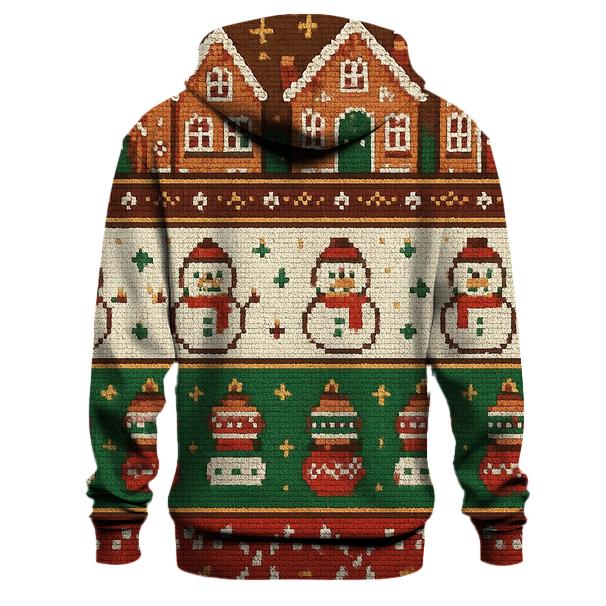 Gingerbread Skyline Knit Panel Design hoodies fashion