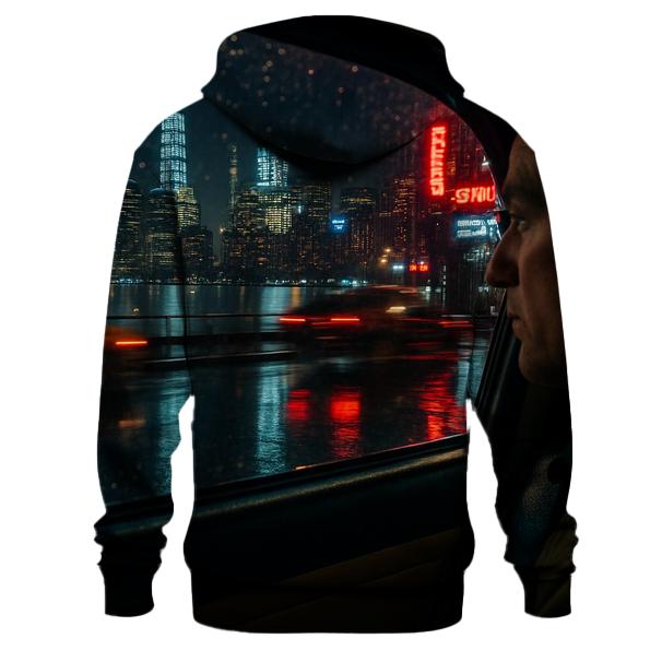 Midnight Reflections From A Riverside Taxi heavyweight hoodies
