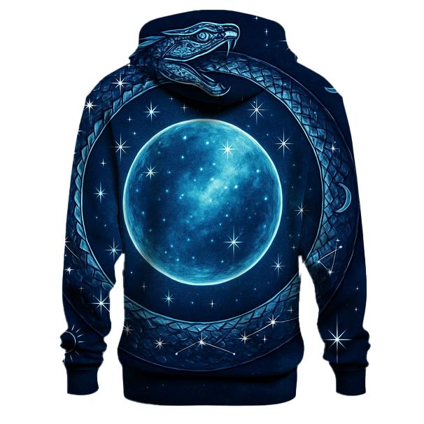 Celestial Ouroboros Guardian graphic hoodies