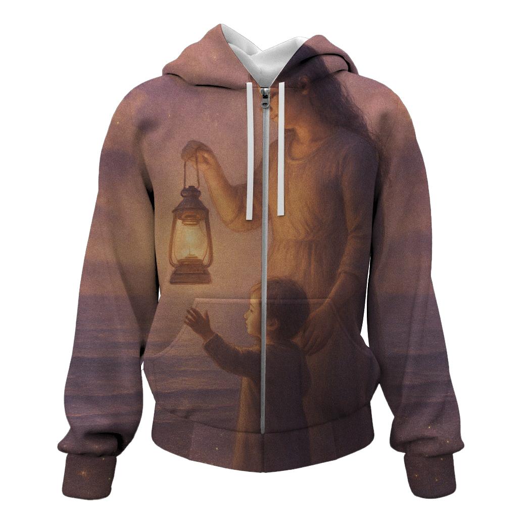 Her Guiding Lantern heavyweight hoodies