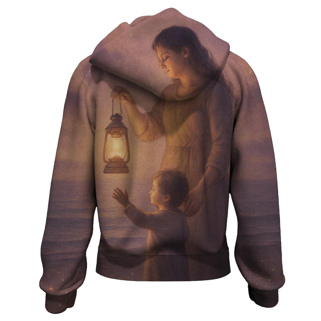 Her Guiding Lantern heavyweight hoodies