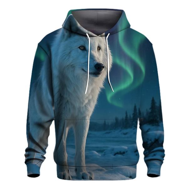 Silent Sentinel Under Arctic Aurora lightweight hoodies
