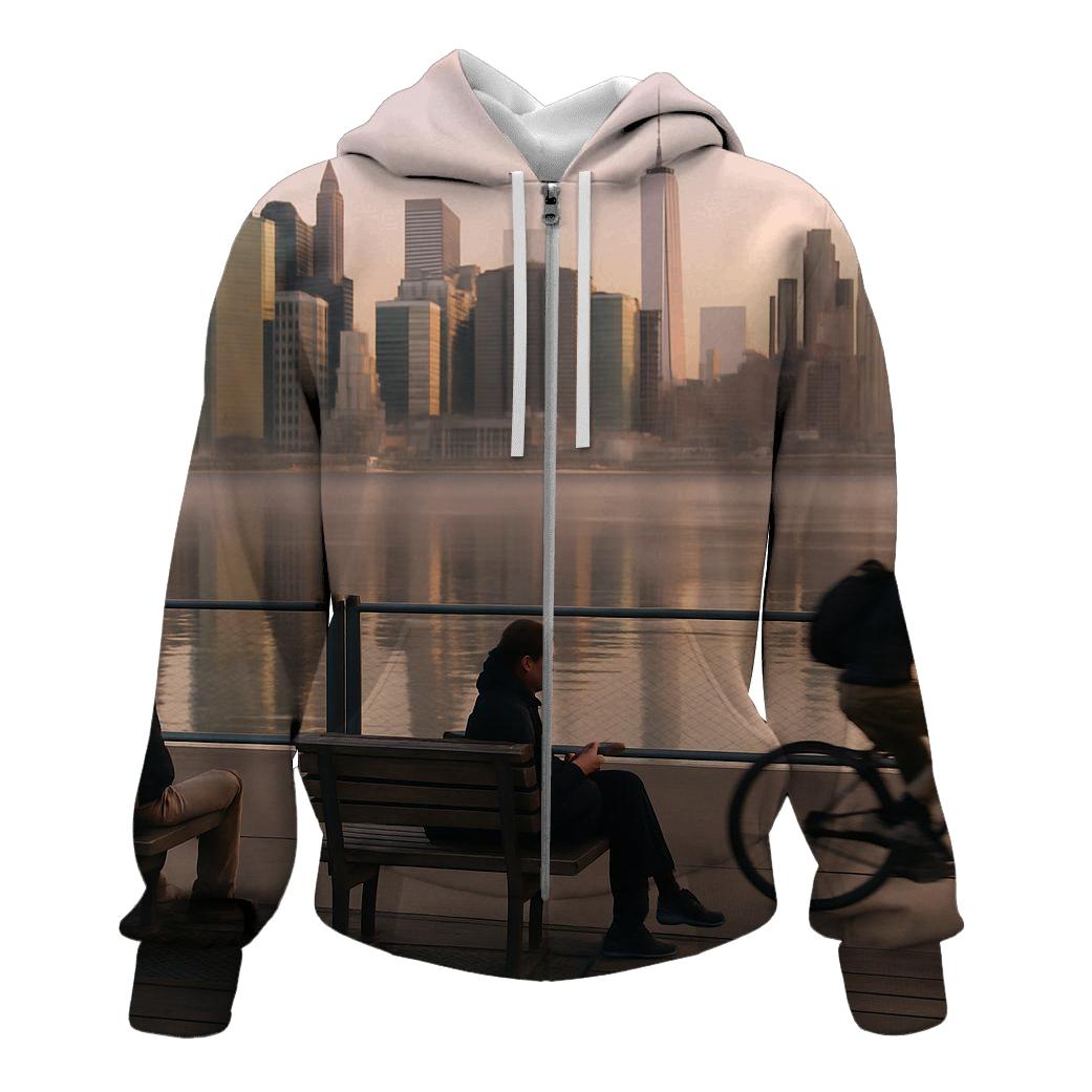 Sunrise Reflection Over East River lightweight hoodies