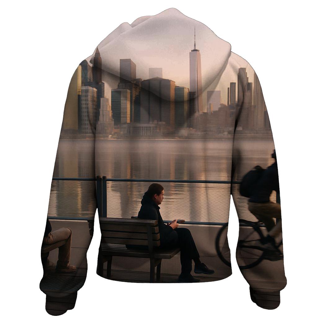 Sunrise Reflection Over East River lightweight hoodies