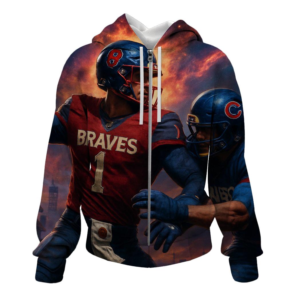 Gridiron Showdown Over The Diamond lightweight hoodies