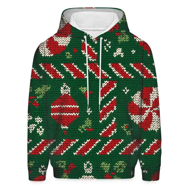 Peppermint Ornament Mosaic Design custom hoodies