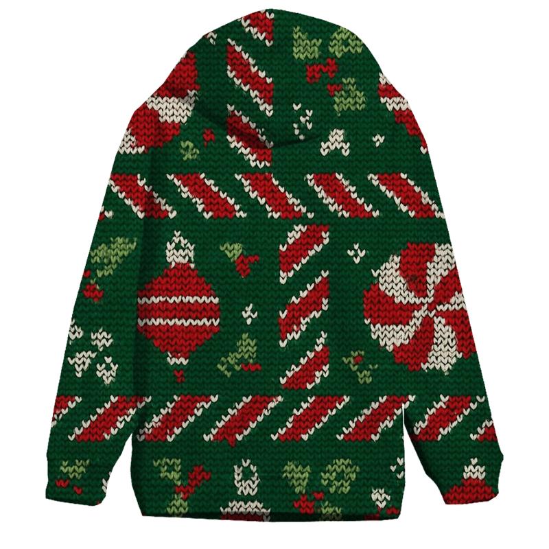 Peppermint Ornament Mosaic Design custom hoodies