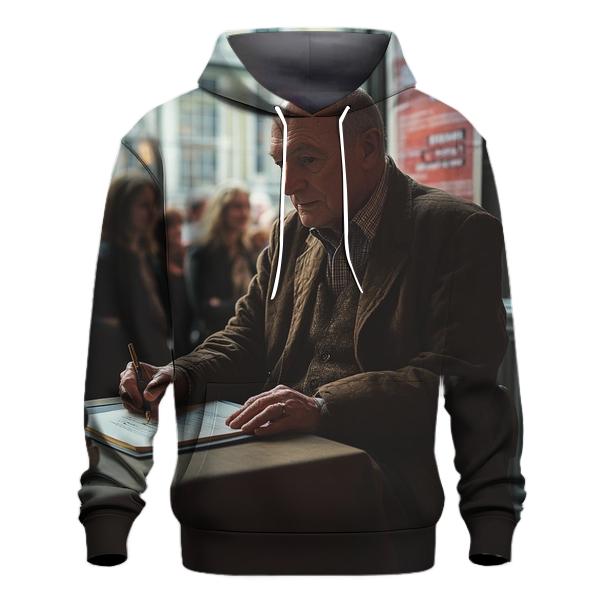 Signing Books At A London Charity Reading printed hoodies