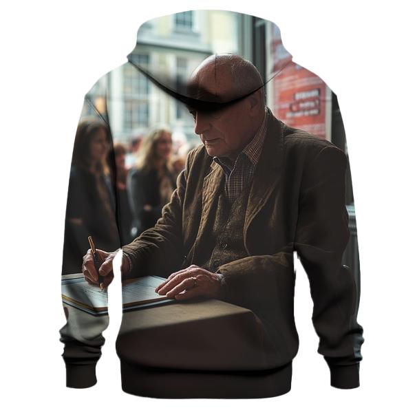 Signing Books At A London Charity Reading printed hoodies