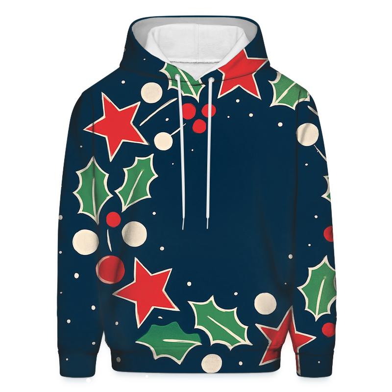 Starlit North Pole Constellation Wreath graphic hoodies