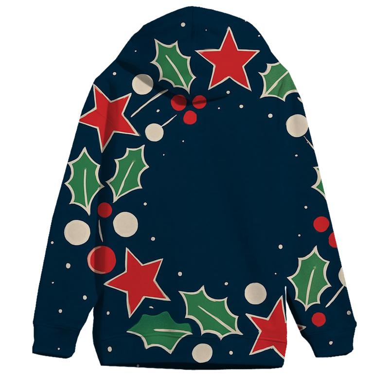Starlit North Pole Constellation Wreath graphic hoodies