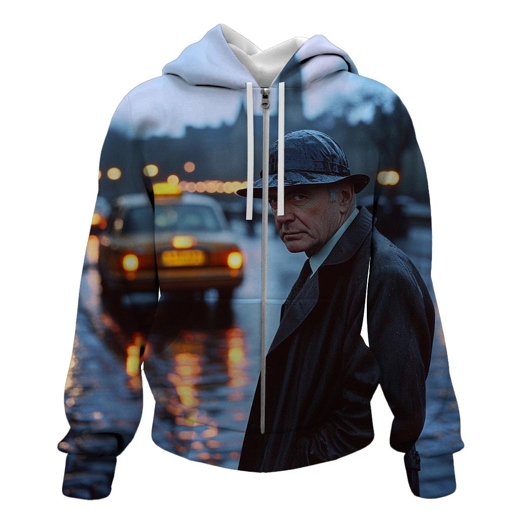 Graham Greene On Rainy London Street heavyweight hoodies