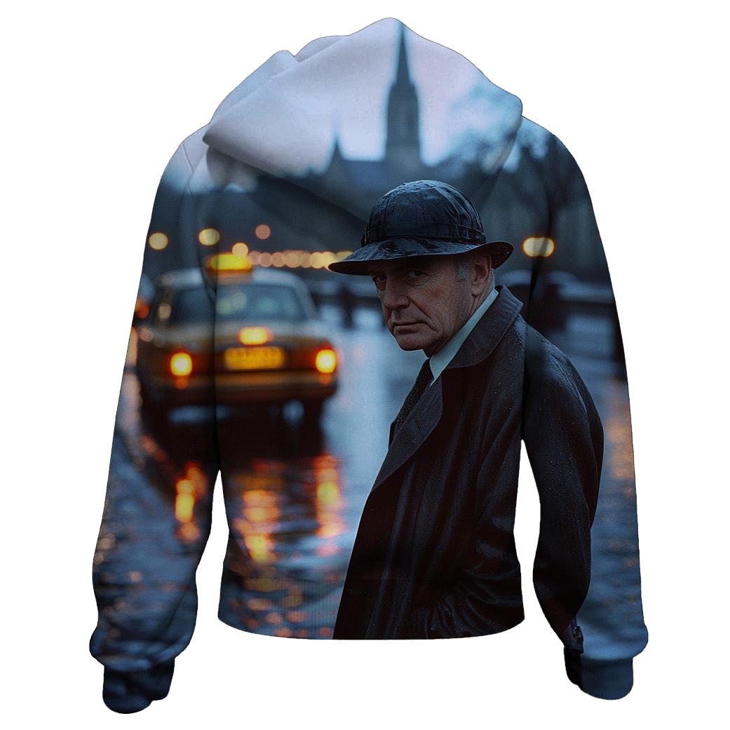 Graham Greene On Rainy London Street heavyweight hoodies