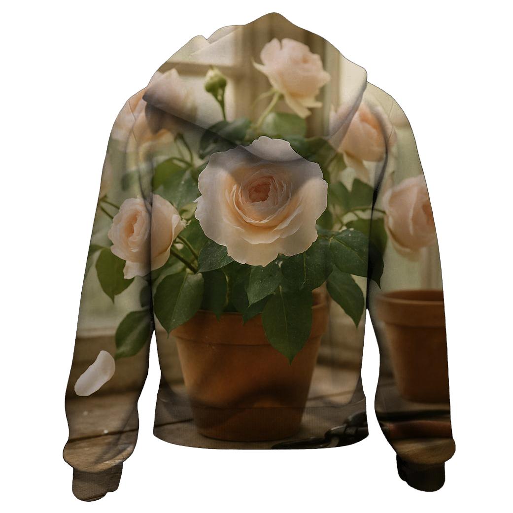 Tea Rose Shelf In Morning Conservatory embroidered hoodies