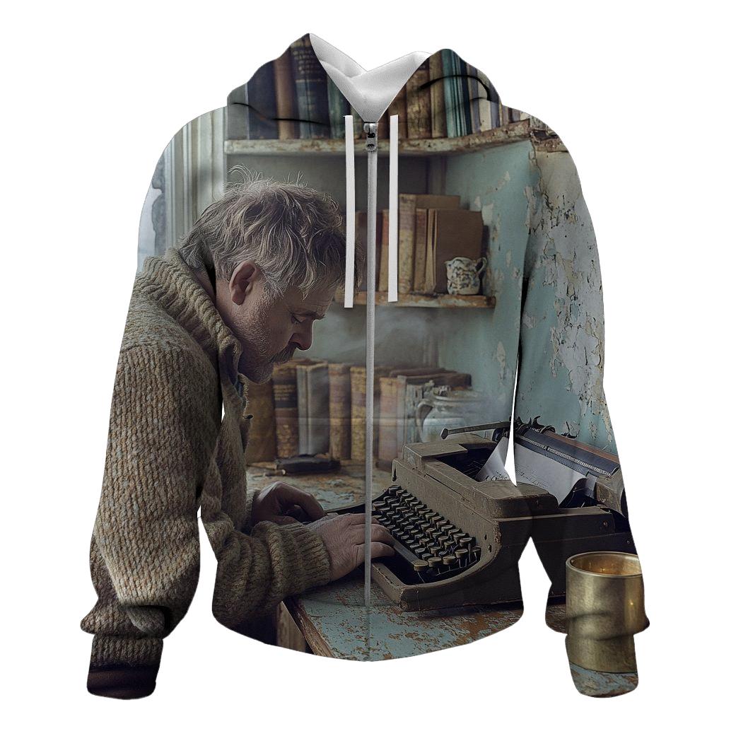 Graham Greene Writing In Seaside Cottage pullover hoodies