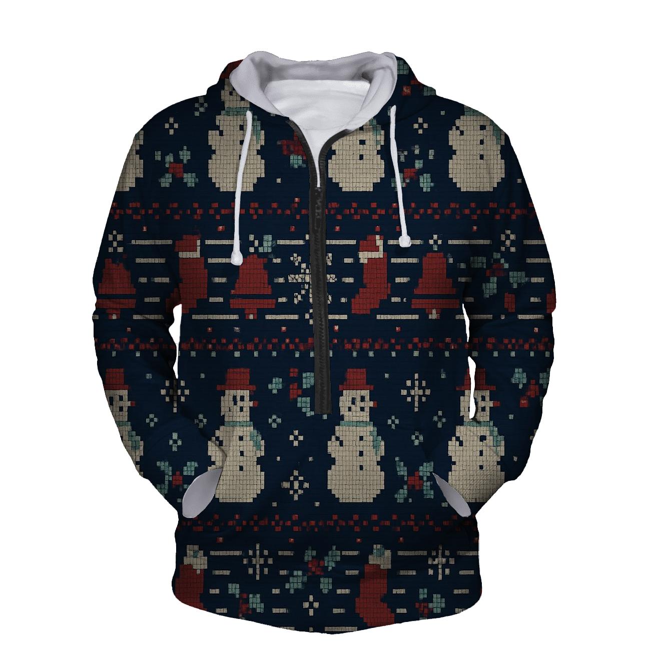 Pixel Snowman Carol Band Design premium hoodies