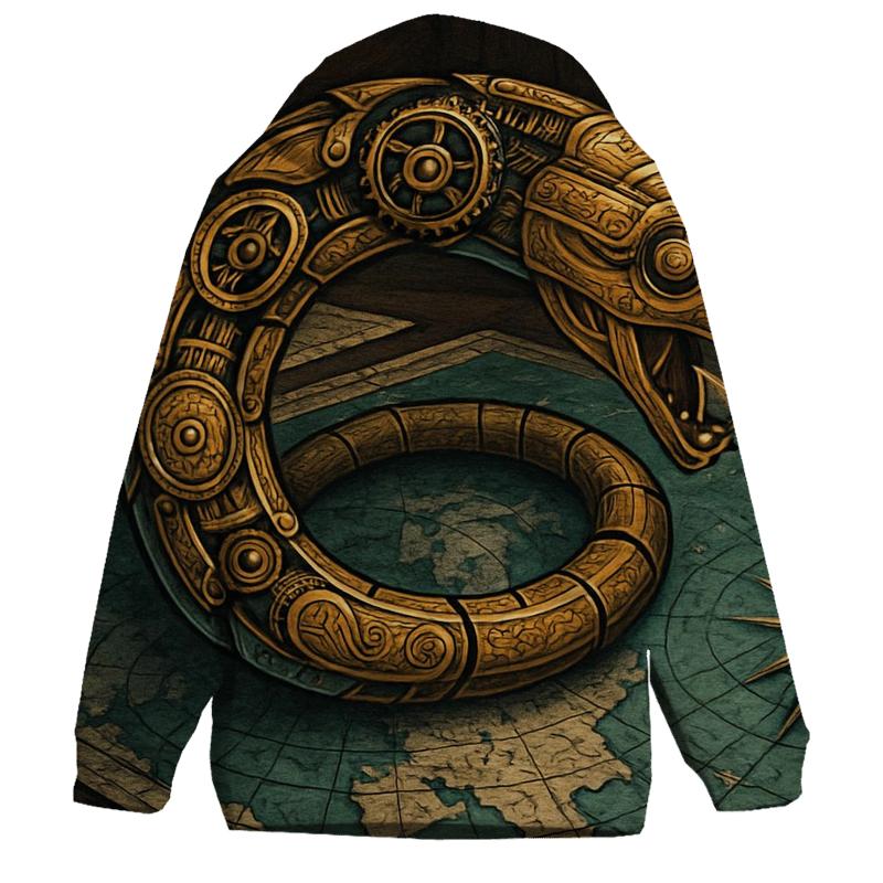 Clockwork Ouroboros Navigator printed hoodies