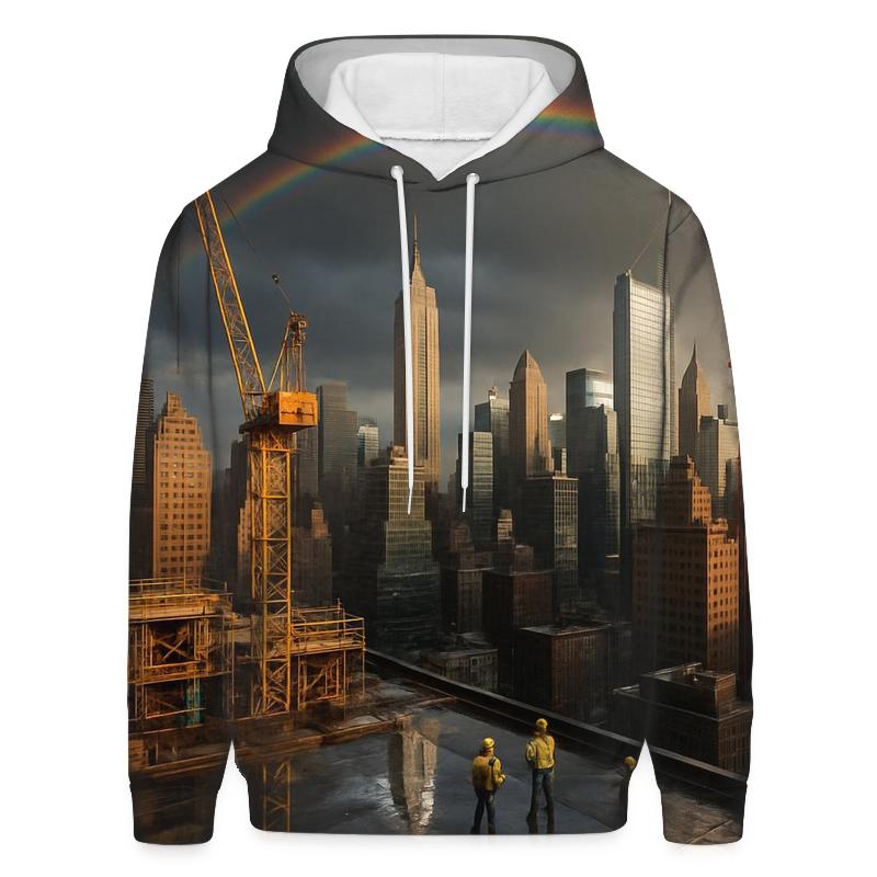 Clear After Storm Skyline And Cranes designer hoodies