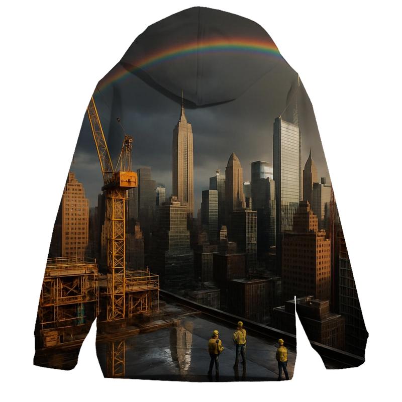 Clear After Storm Skyline And Cranes designer hoodies