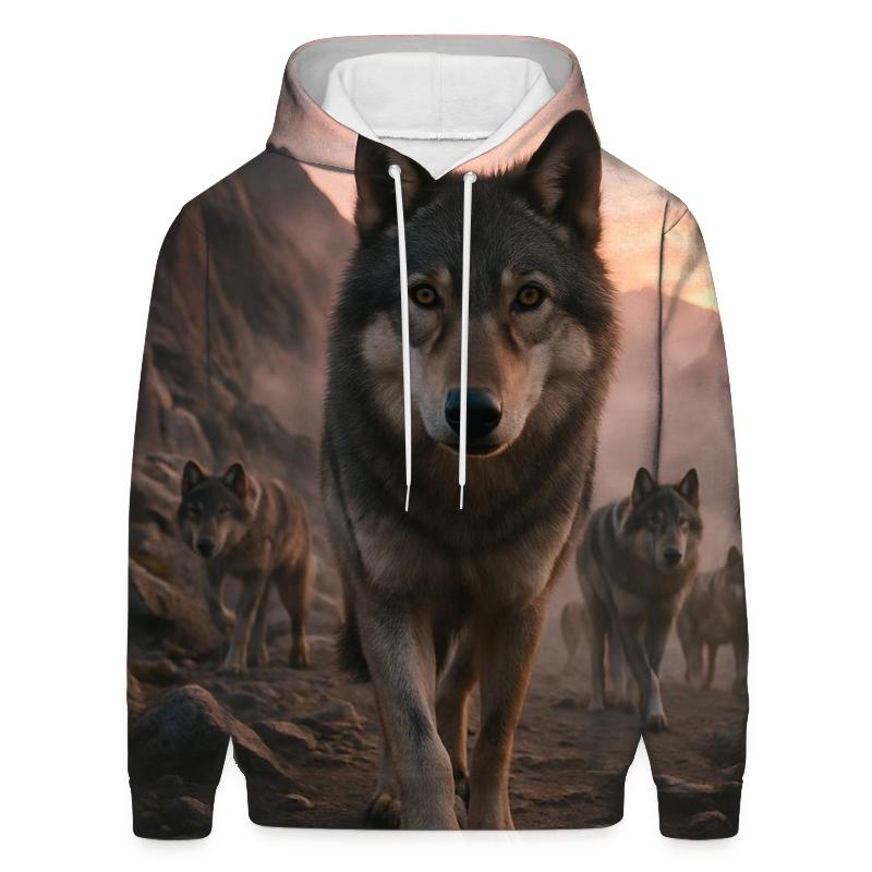 Alpha Female Leading Her Pack Across Mountain Pass hoodie designs