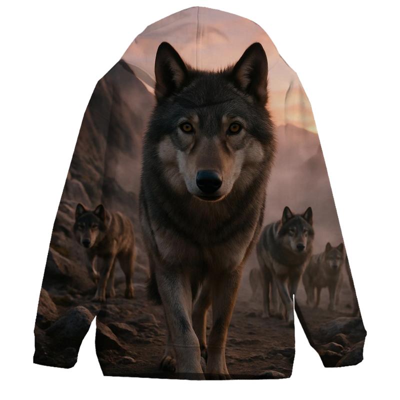 Alpha Female Leading Her Pack Across Mountain Pass hoodie designs