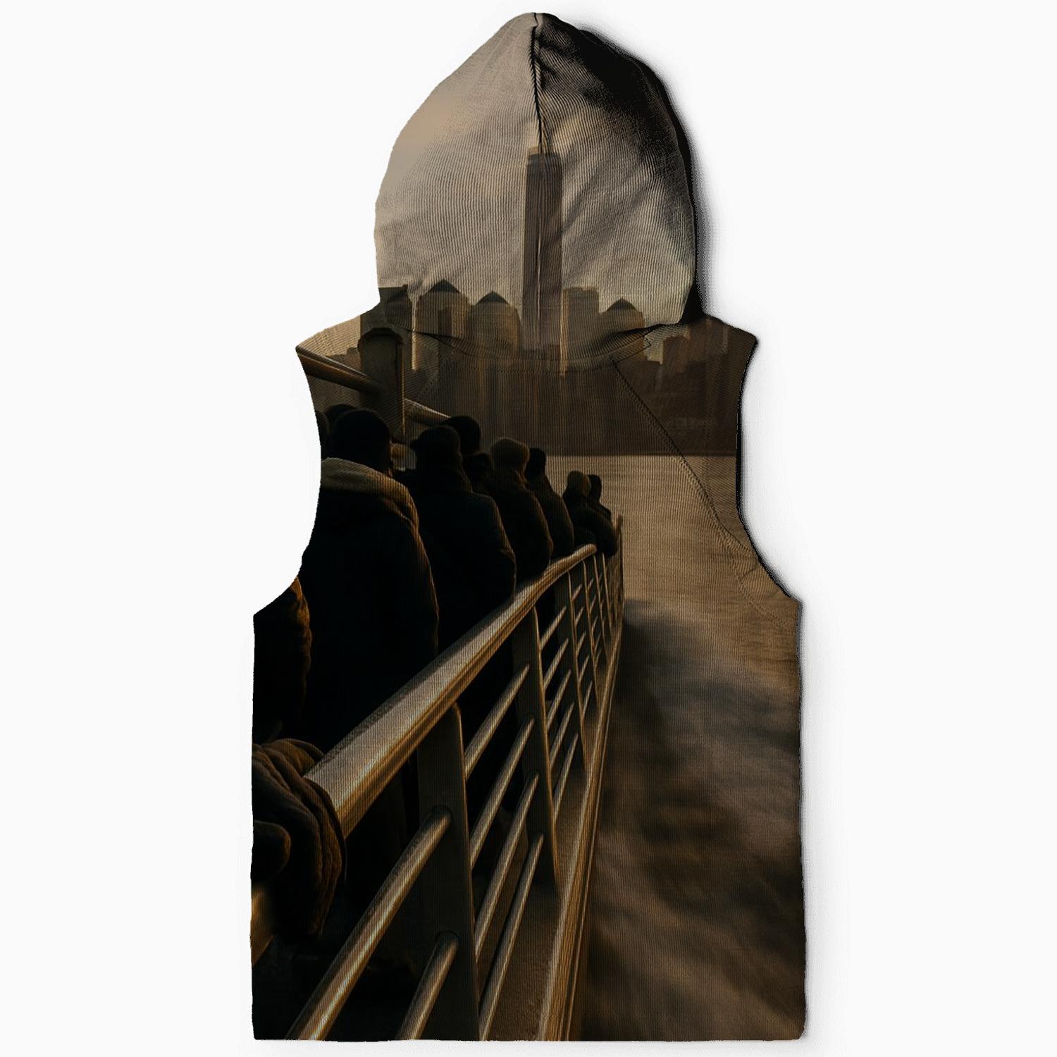 Sunrise Ferry Over Manhattan Mosaic heavyweight hoodies