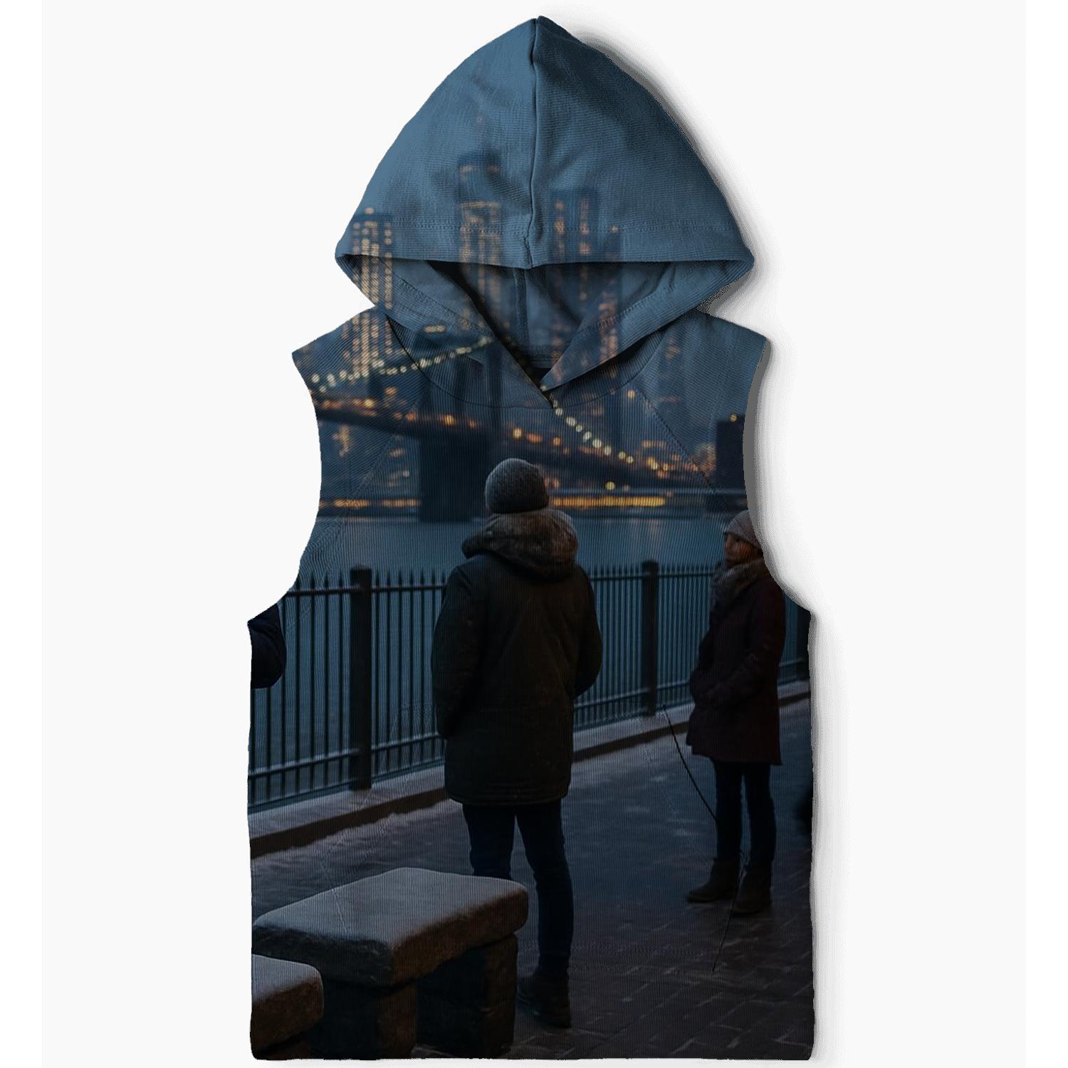 Winter Twilight At Brooklyn Heights Promenade zip-up hoodies