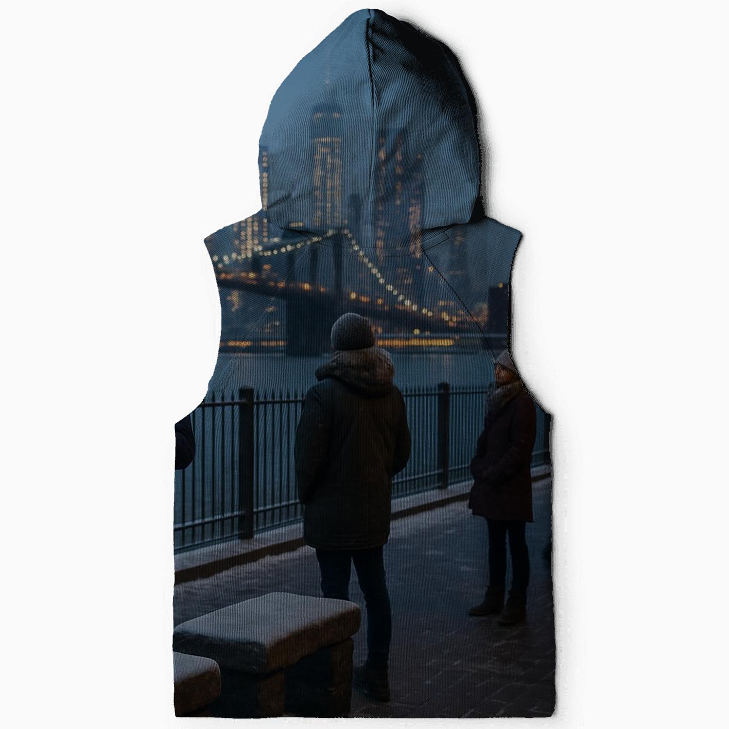Winter Twilight At Brooklyn Heights Promenade zip-up hoodies