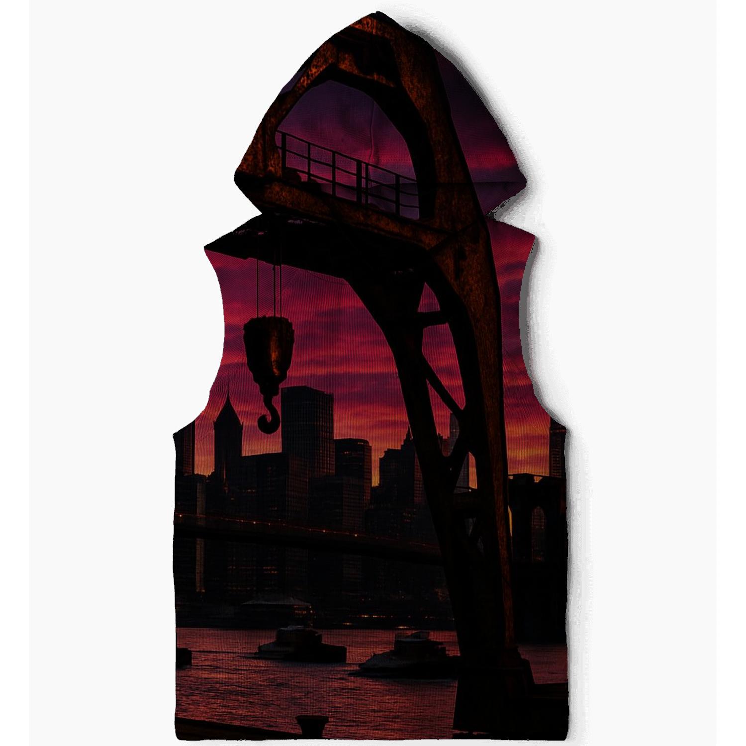 Harbor Crane Silhouette At Sunset lightweight hoodies